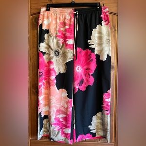 Calvin Klein ladies Large floral drawstring pants.